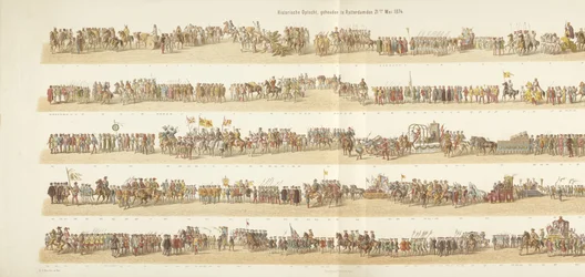 Historiallinen paraati, pidettiin Rotterdamissa 21. toukokuuta 1874 (otsikko esineessä)