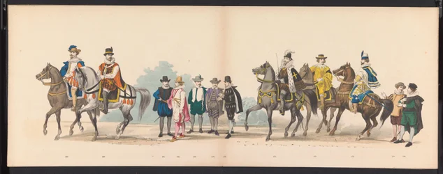 Leidenin opiskelijoiden naamiaiset, 1875 (levy 11) Leidenin ylioppilaskunnan jäsenten pitämä naamiainen 15. kesäkuuta 1875 Leidsche Hoogeschoolin 300-vuotisjuhlan kunniaksi, joka kuvaa Leidsche Hoogeschoolia, joka on kuvattu