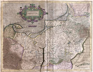 Puolan antiikkikartta - nykyään Liettua (kaiverrus