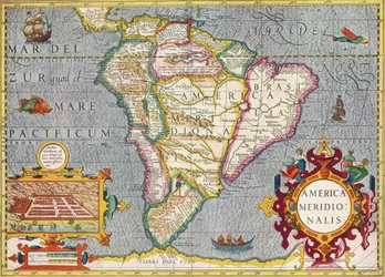 Etelä-Amerikka: Gerardus Mercatorin atlaksesta, 1633, 1936