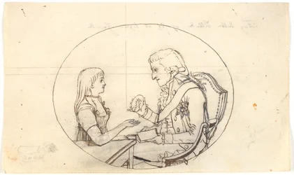 Kruununprinssi Frederik kruununprinssin kanssa (Chr. VIII) näyttää muotokuvan edesmenneestä kruununprinsessasta Sofie Frederikkestä