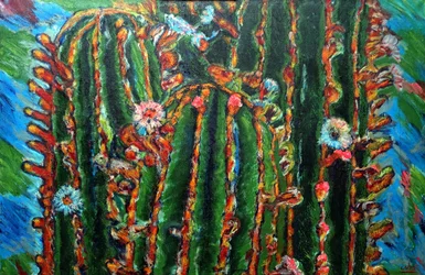 Kukkiva kaktus, 2013 (öljy kankaalle)