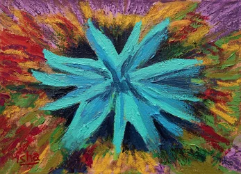 Sininen Agave, 20018 (öljy kankaalle)