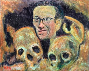 Crumb Skulls (kunnianosoitus R.Crumbille), 2019 (öljy kankaalle)