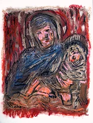 Madonna ja lapsi Bellinin mukaan, 2020 (piirustus paperille)