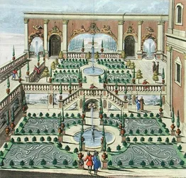 Prinssin puutarha, 1600-luvun loppu tai 1700-luvun alku (värikaiverrus)