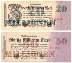Kahdenkymmenenviidenkymmenen miljoonan markan setelit, 1923