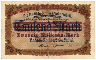 Kahdenkymmenen miljoonan markan seteli, 1922