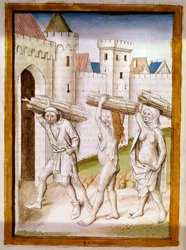 Bucherons Miniature otettu saksankielisestä käännöksestä Bidpain "Kalilan (Calila) ja Dimnan" taruista. 1400-luvun Chantilly, Musee Conde