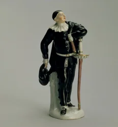 Wenzel Neun (k.1774) Commedia dellArte -sarjan kapteeni Kloster-Veilsdorfin tehtaalle, 1764-5 (posliini)