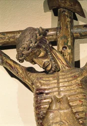 Kristus ristillä, nimeltään Le Devot Christ, 1307 (puu) (yksityiskohta)