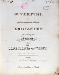 Etukappale Carl von Weberin oopperasta "Euryanthe" (litho)