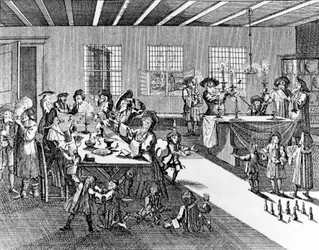 Georg Puschnerin Hannukah Kirchnerin juutalaisesta seremoniasta, 1726