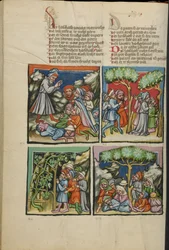 Maailmankronikan kuvituksia, käsikirjoitus 33, fol. 135v, noin 1400-10