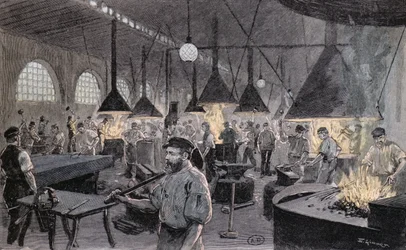 Imperial Wharf Kielissä, Saksassa, noin 1900