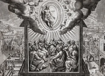 Jeesus Kristus ja apostolit. (kaiverrus