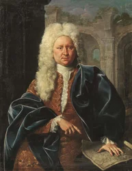 Johann Baptist Homann, geographe et cartographe allemand - Anonymous Johann Baptist Homannin (1664-1724) muotokuva . Öljy kankaalle, 1700-luvun ensimmäinen kolmannes. Yksityinen kokoelma