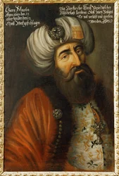 Kara Mustapha Pasha Turkin suurvisiiri, Turkin laivaston amiraali, sulttaanin neuvoston jäsen... (öljy kankaalle)