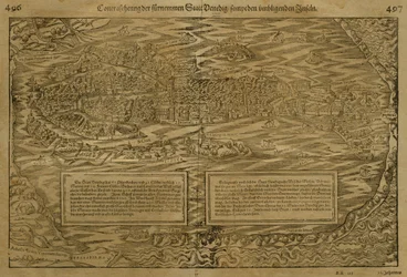 Venetsian kartta, Sebastian Munster (1488-1552), julkaistu Baselissa, noin 1560