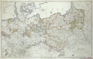 Preussin valtioiden kartta vuodelta 1799