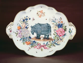 Meissen-teline keskikappaleelle Northumberland-palvelusta, n. 1745 (posliini)