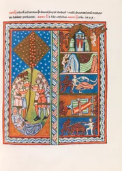 Miniatyyri Hildegard Bingeniläisen Liber Scivias -teoksesta, noin 1175 (näköispainos)