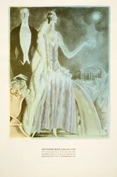 Mondscheinsonate, Wienerin muotoilema mekko, julkaisusta Styl, pub.1922 (pochoir-painatus).