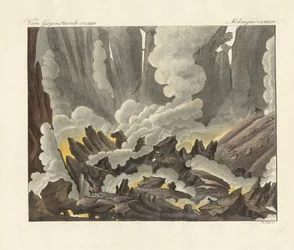 Sisilian Etna (värillinen kaiverrus)