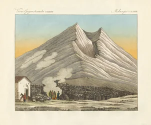 Sisilian Etna (värillinen kaiverrus)