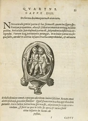 Ei-identtiset kaksoset kohdussa, kuvitus Rueffin 1587:n kirjan 4. luvusta Ihmisen sikiämisestä ja kasvusta.