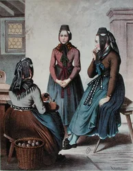 Kuoriperunat, 1800-luvun puoliväli (väri litho)