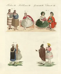Perulaiset mekot (värillinen kaiverrus)