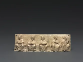 Muistolaatta kannettavalta alttarilta: Kristus ja apostolit, Ala-Reinin laakso, 1050-1100