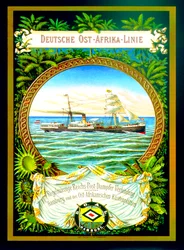 Juliste, joka mainostaa saksalaista East Africa Linea, 1890