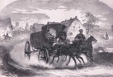 Preussin sotilasposti, Cassells, Ranskan ja Saksan välisen sodan historia, julkaisija Cassell and Company Limited, n. 1890 (litho)