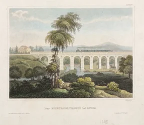 Rautatien viadukti Gothassa, kaiverrus B. Metzeroth, 1848