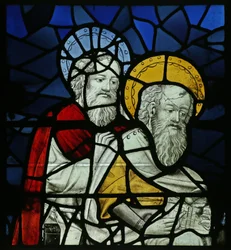 Pyhä Matteus ja toinen apostoli Neitsyt Marian kuolemassa (lasimaalaus)