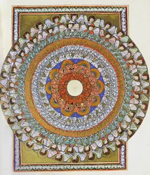 Enkelien kuoro. Miniatyyri Liber Sciviasta, Hildegard of Bingen, n. 1175 (akvarelli pergamentille)