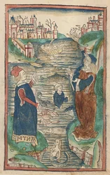 Kalan valtakunta, kuva Hortus Sanitatisista, 1491 (värillinen puupiirros)