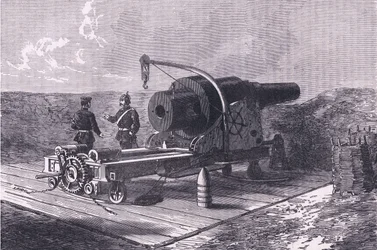 Krupp Gun, Cassells, Ranskan ja Saksan välisen sodan historia, julkaisija Cassell and Company Limited, n. 1890 (litho)