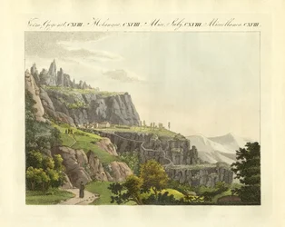 Montserrat Espanjassa (värillinen kaiverrus)