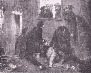Preussin kruununprinssi kiertää, Cassells History of the War Ranskan ja Saksan välillä, julkaisija Cassell and Company Limited, n. 1890 (litho)