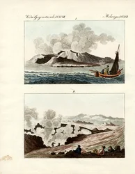 Volcano Island (värillinen kaiverrus)