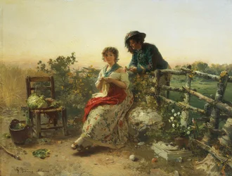 Rauhanaikana, Gerolamo Induno, noin 1880, öljy puulle