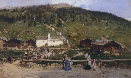 Pyhä Katariina Valfurvassa, kirjoittanut Gerolamo Induno (1825-1890)