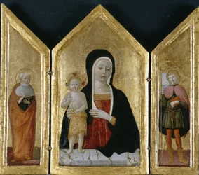 Madonna ja lapsi kahden pyhän kanssa, n. 1500 (tempera puulla)