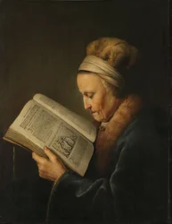 Lukeva vanha nainen, n. 1631-2