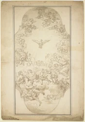 Pyhä Henki, 1680-luku (kynä ja ruskea muste ja pesu mustan liidun jäljet)