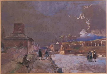 Italia, Pompejin hautakatu (akvarelli)
