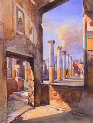 Värillisten pääkaupunkien talo Pompejissa
